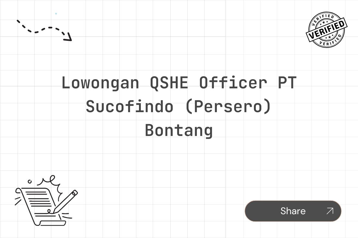 Lowongan QSHE Officer PT Sucofindo (Persero) Bontang Tahun 2025 (Resmi)